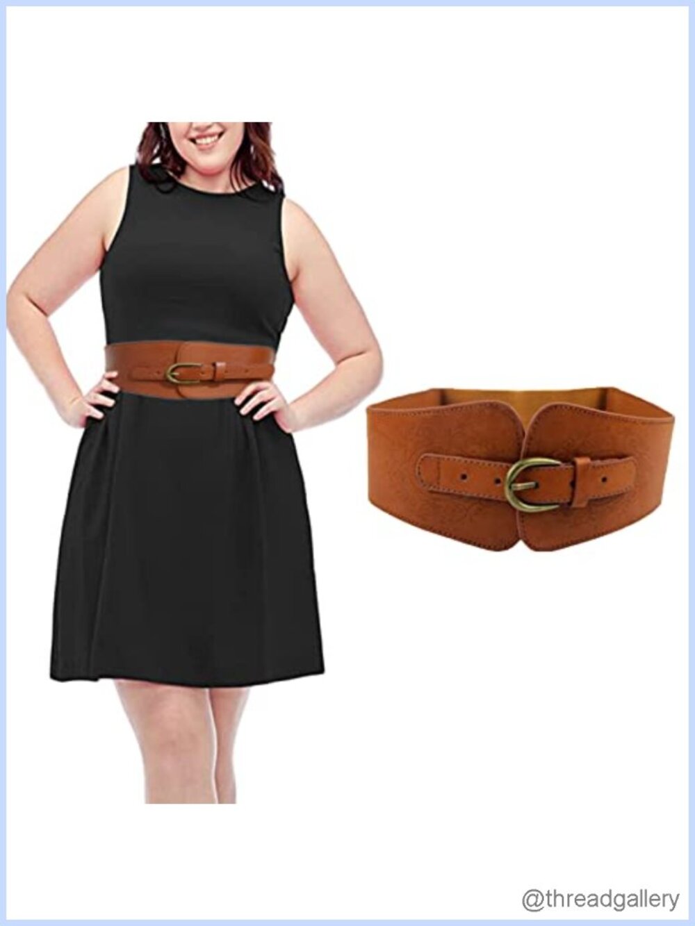 Faux Leather Elastic Stretchy Cinch Belt Retro Wide Waist Belt